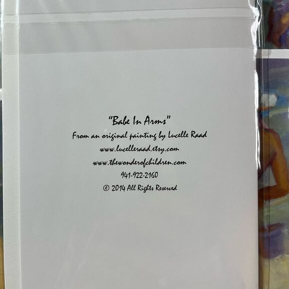 10 artistic blank greeting cards and envelops in sealed plastic, mom with baby - Picture 3 of 3